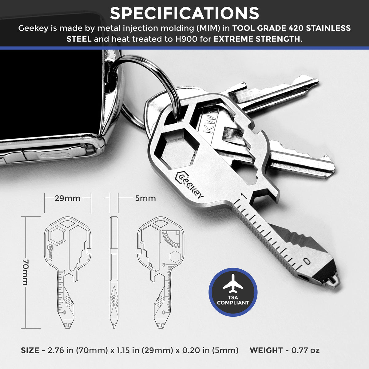 Original Key Tool | 1 Geekey Multi Tool for Everyday Use – Carve Design